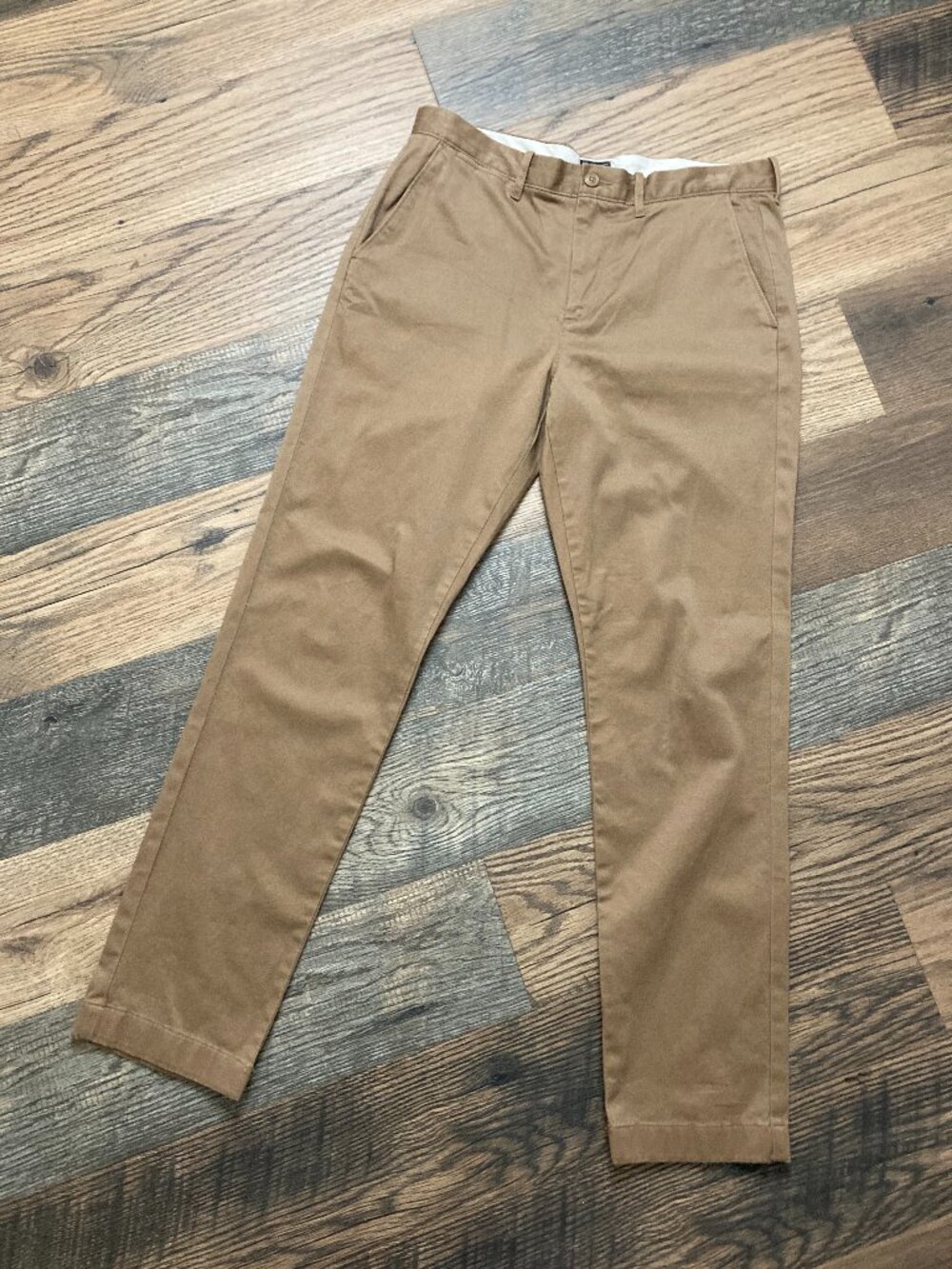 J.Crew Stretch Chino Pants Men’s 33x32 Khaki Slim Fit Casual Cotton Trousers